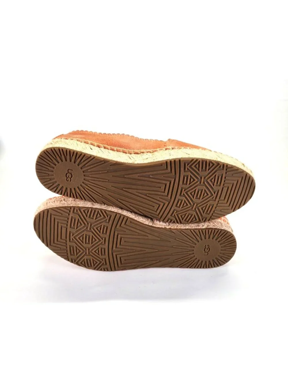 UGG Women's Pink Heidi Perforated Espadrille In Suntan Suede Sz 6.5 1711 - Picture 10 of 14